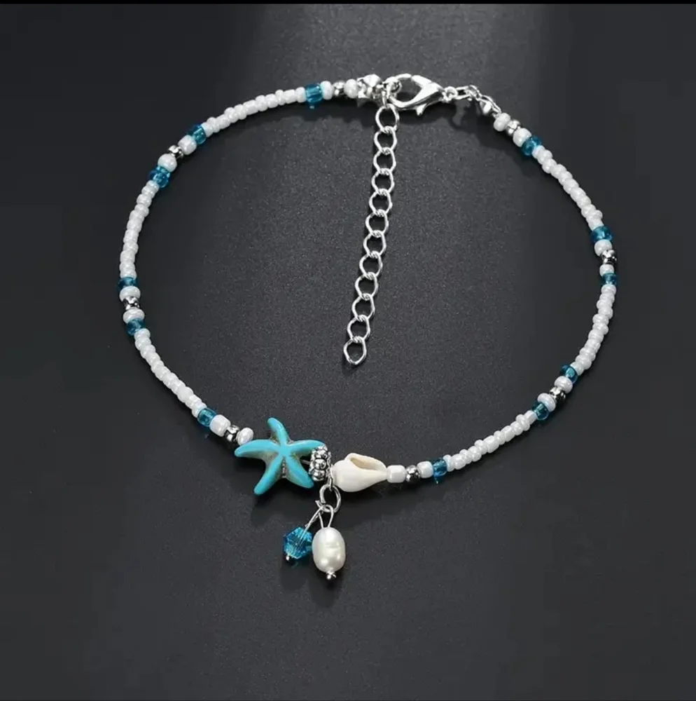 Starfish Beaded Ankle Bracelet - Picture 2 of 9